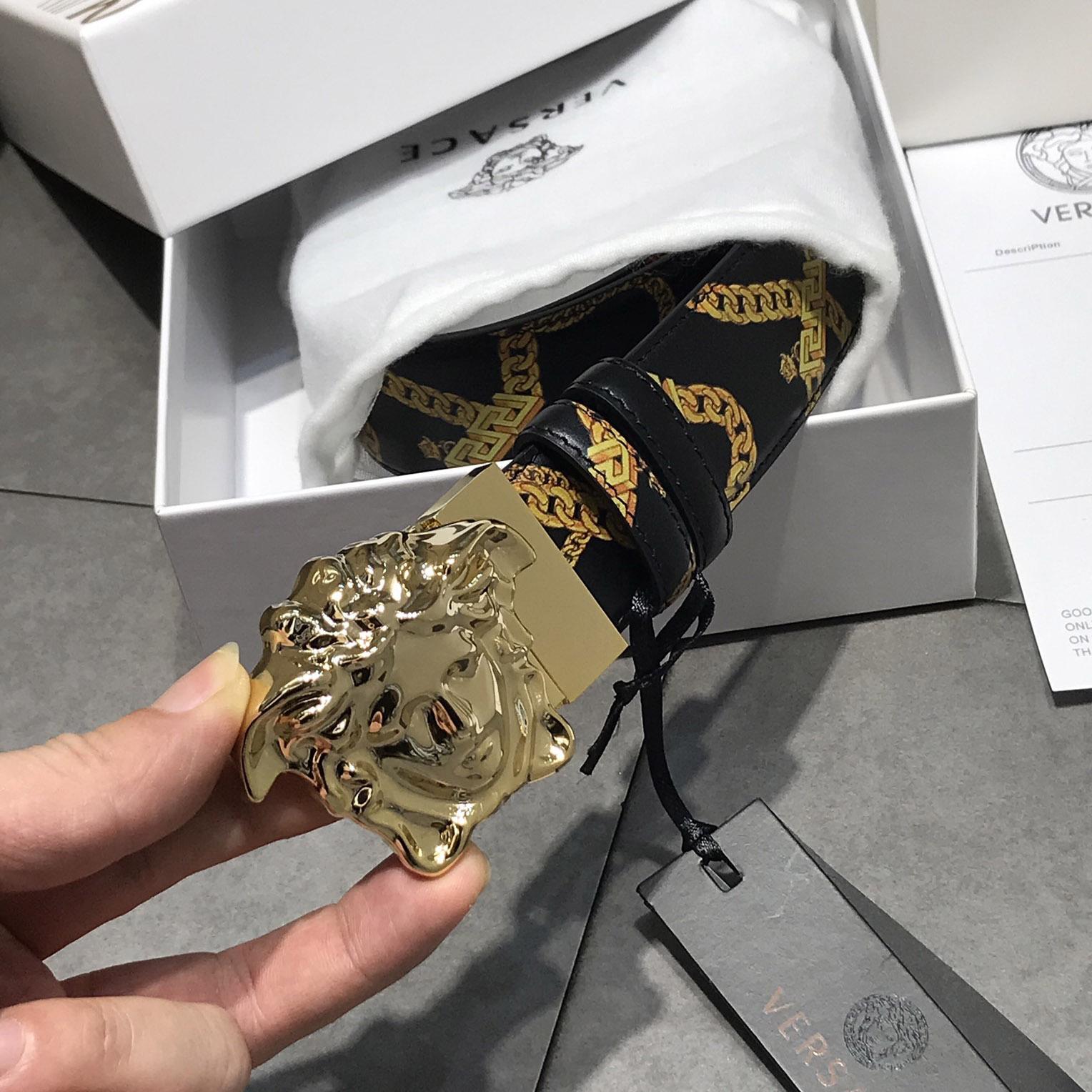 Versace Barocco Reversible Leather Belt  - PerfectKickZ