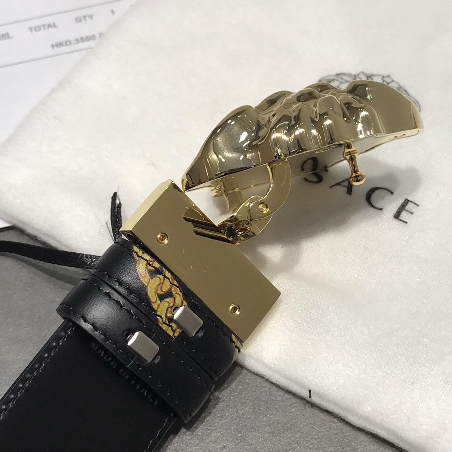 Versace Barocco Reversible Leather Belt  - PerfectKickZ