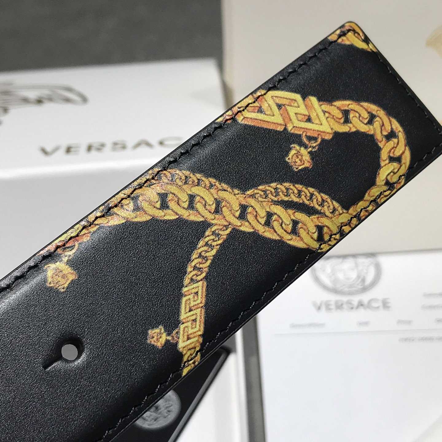 Versace Barocco Reversible Leather Belt  - PerfectKickZ