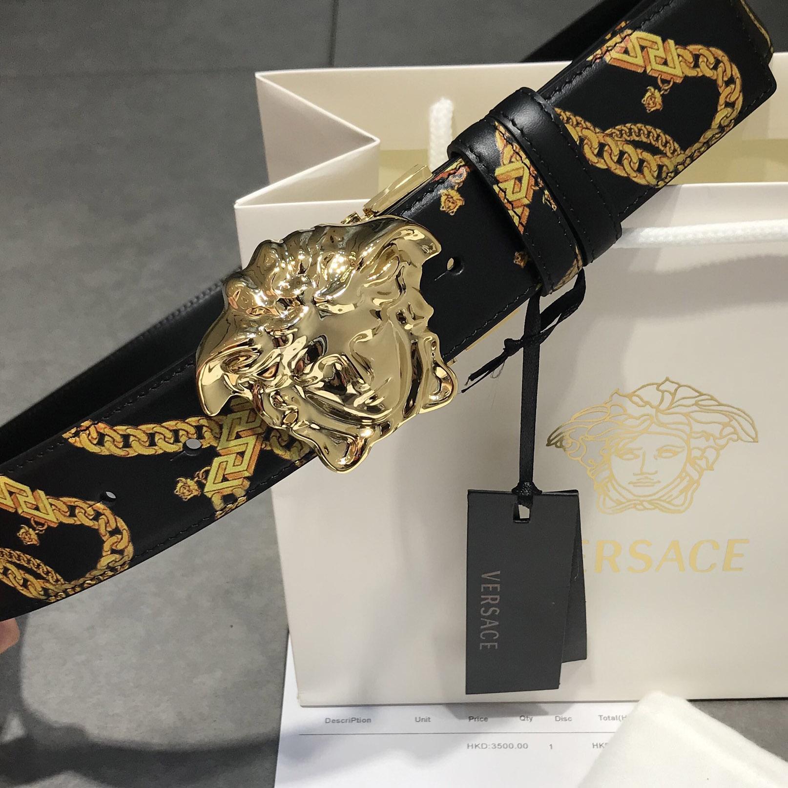 Versace Barocco Reversible Leather Belt  - PerfectKickZ