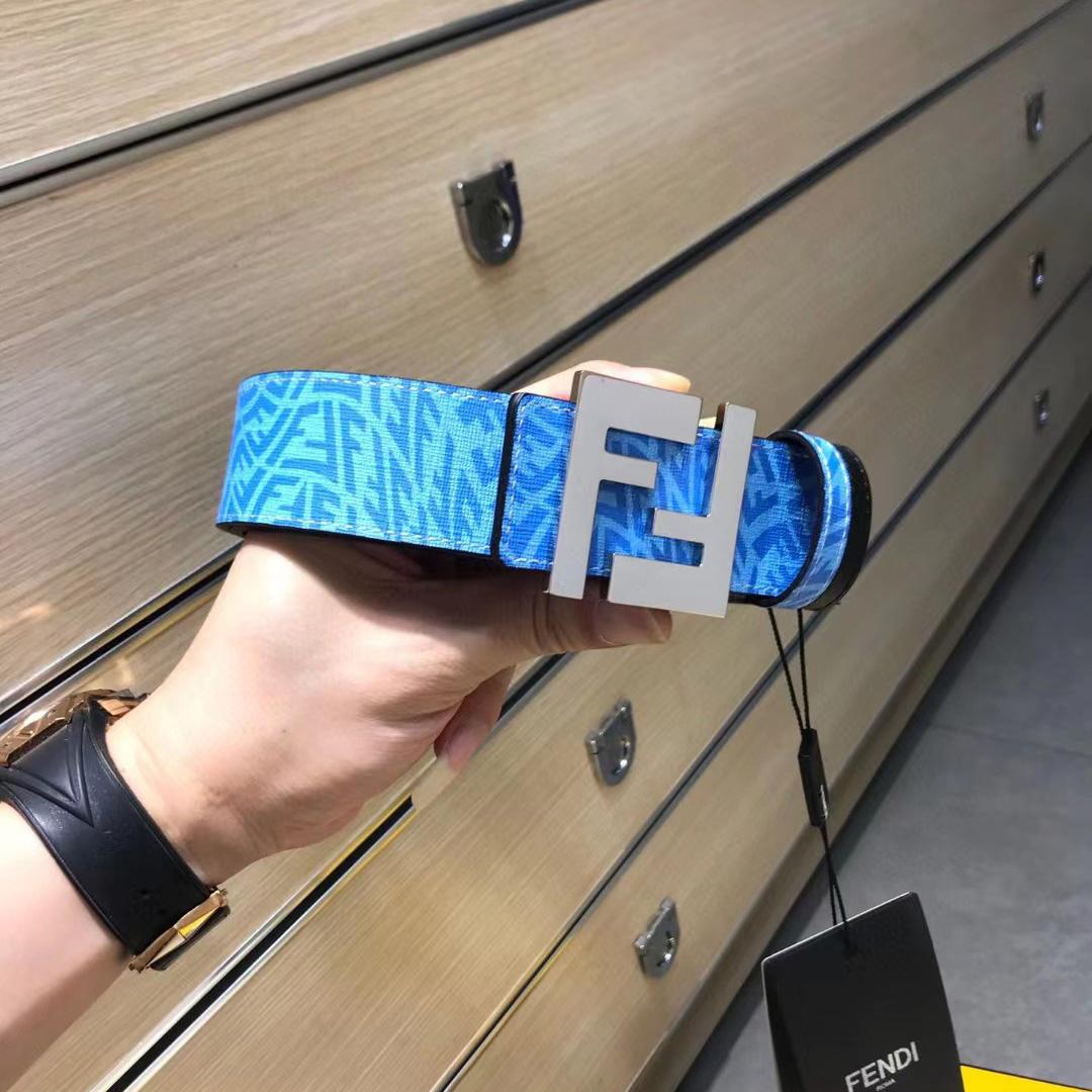 Fendi Blue Leather Belt - PerfectKickZ