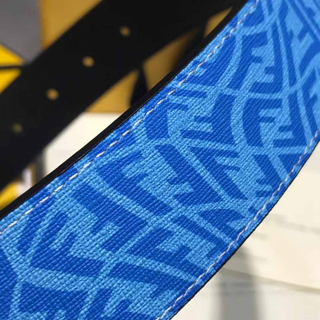 Fendi Blue Leather Belt - PerfectKickZ