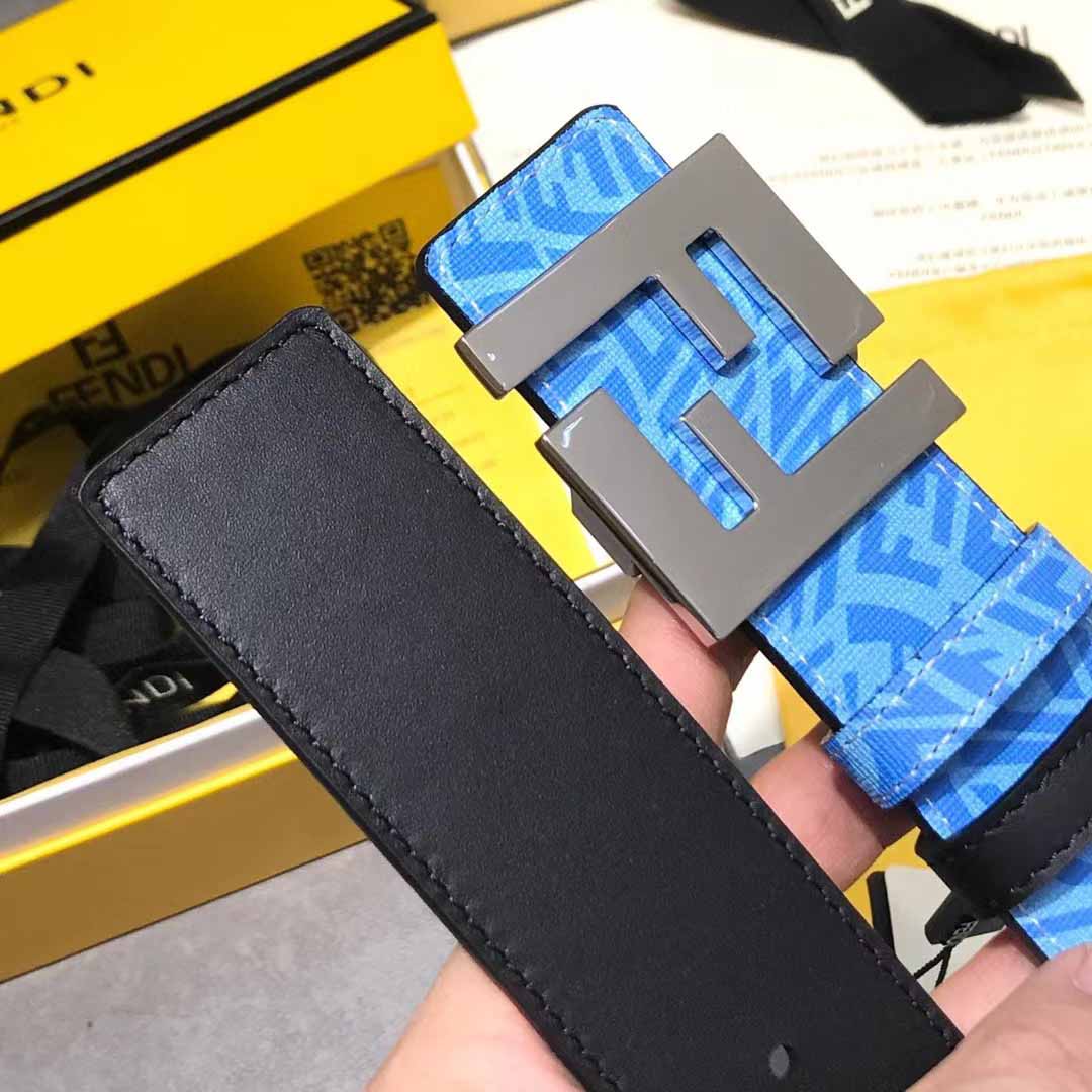 Fendi Blue Leather Belt - PerfectKickZ