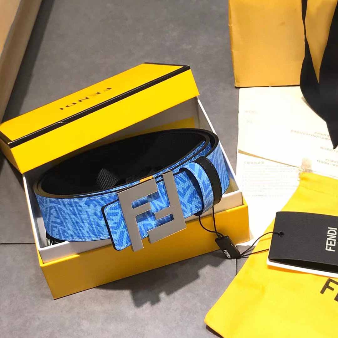 Fendi Blue Leather Belt - PerfectKickZ