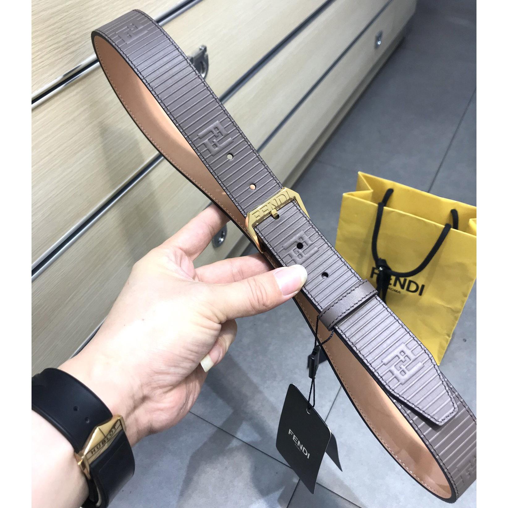 Fendi Brown Leather Belt - PerfectKickZ