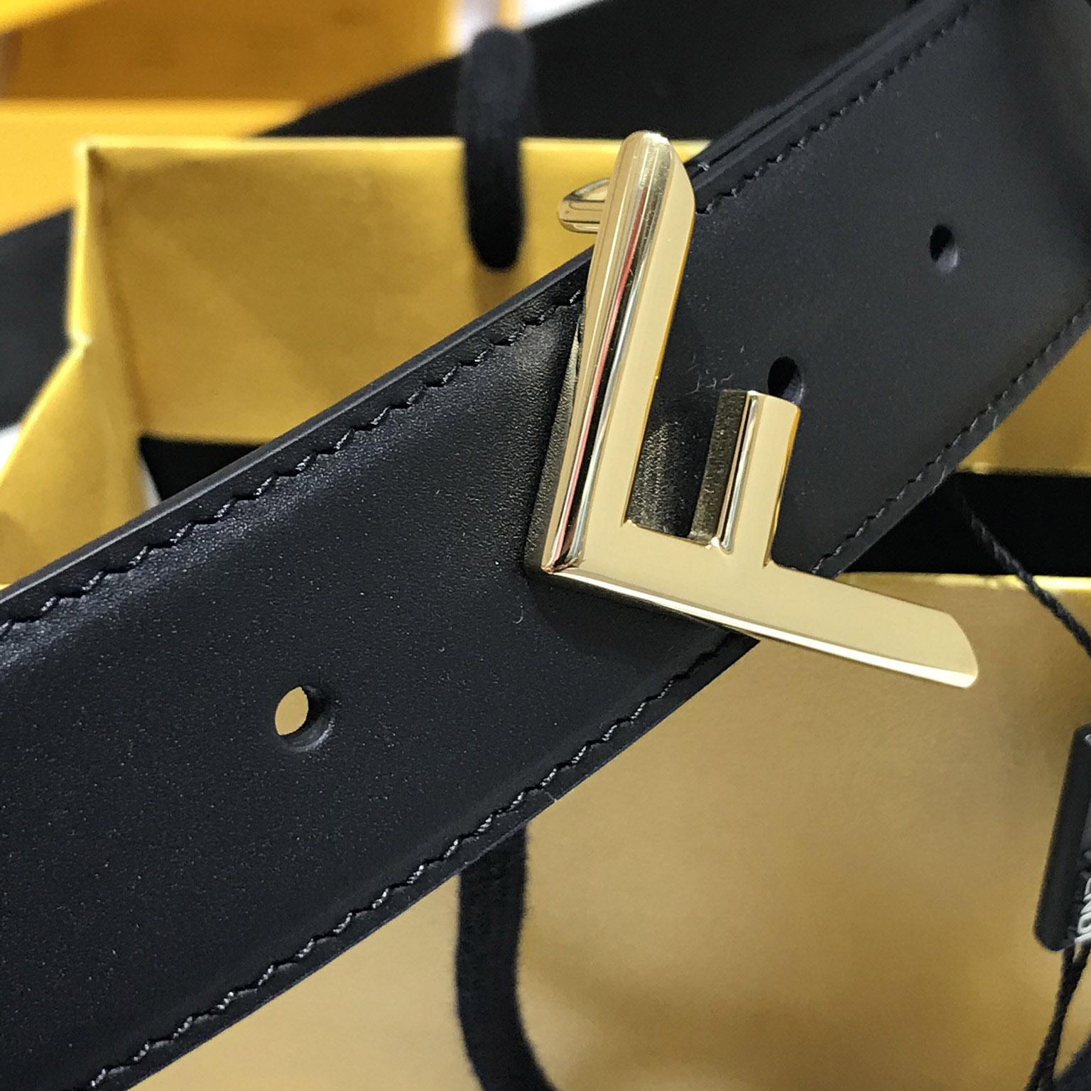 Fendi Black Leather Belt - PerfectKickZ