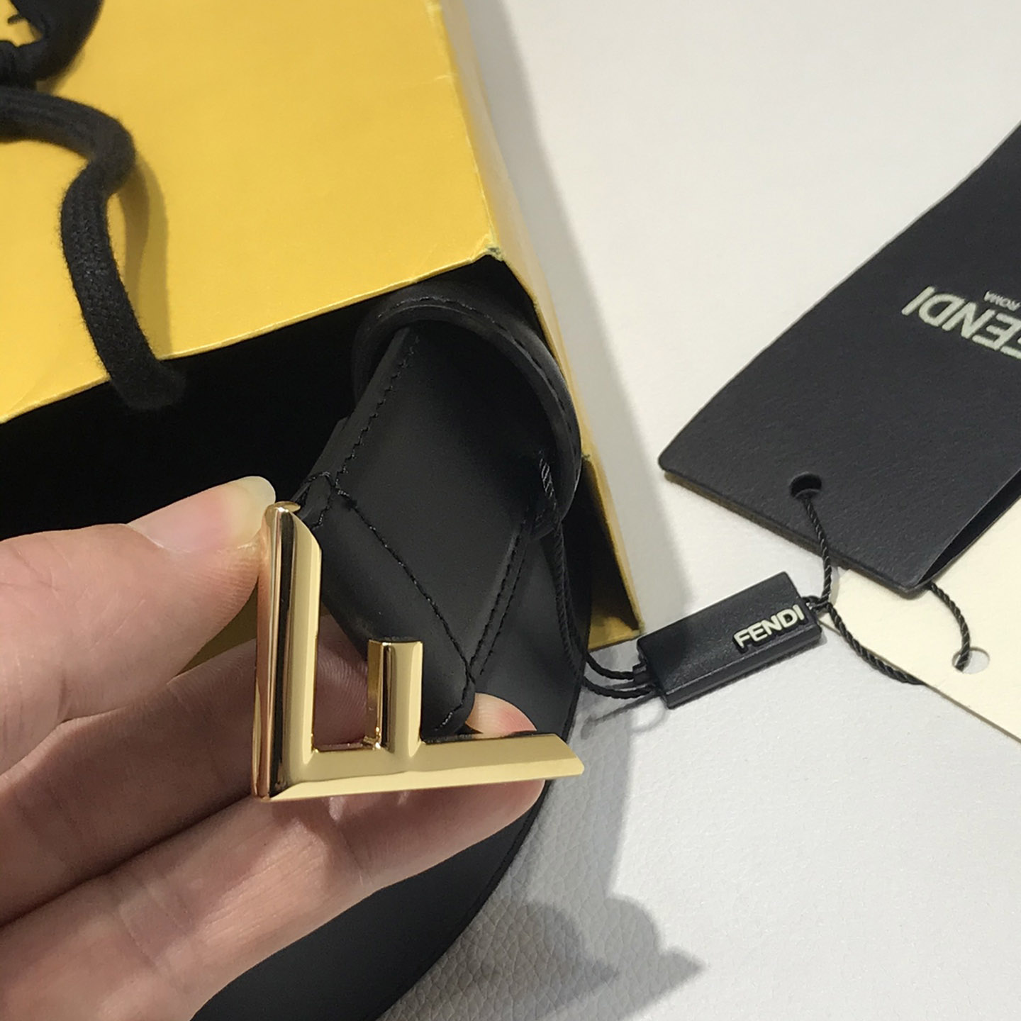 Fendi Black Leather Belt - PerfectKickZ