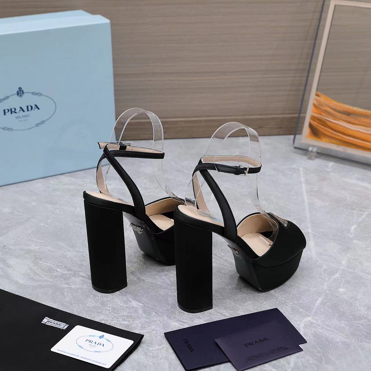Prada High-Heeled Satin Sandals - PerfectKickZ