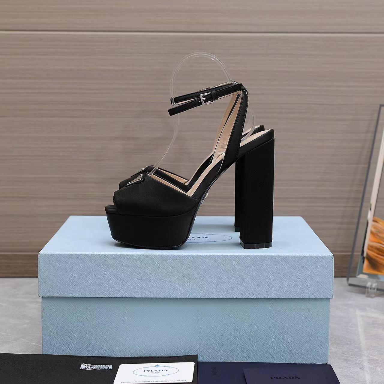 Prada High-Heeled Satin Sandals - PerfectKickZ