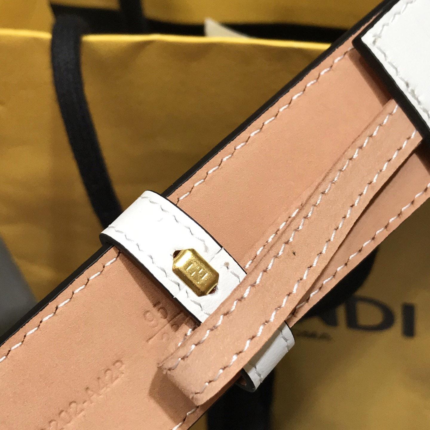 Fendi White Leather Belt - PerfectKickZ