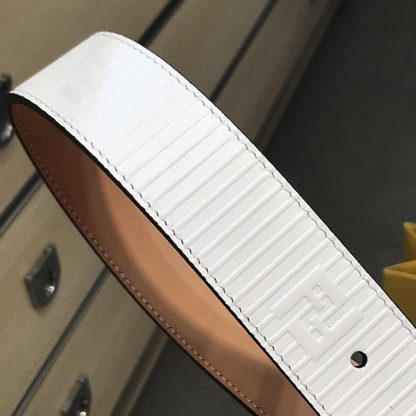 Fendi White Leather Belt - PerfectKickZ