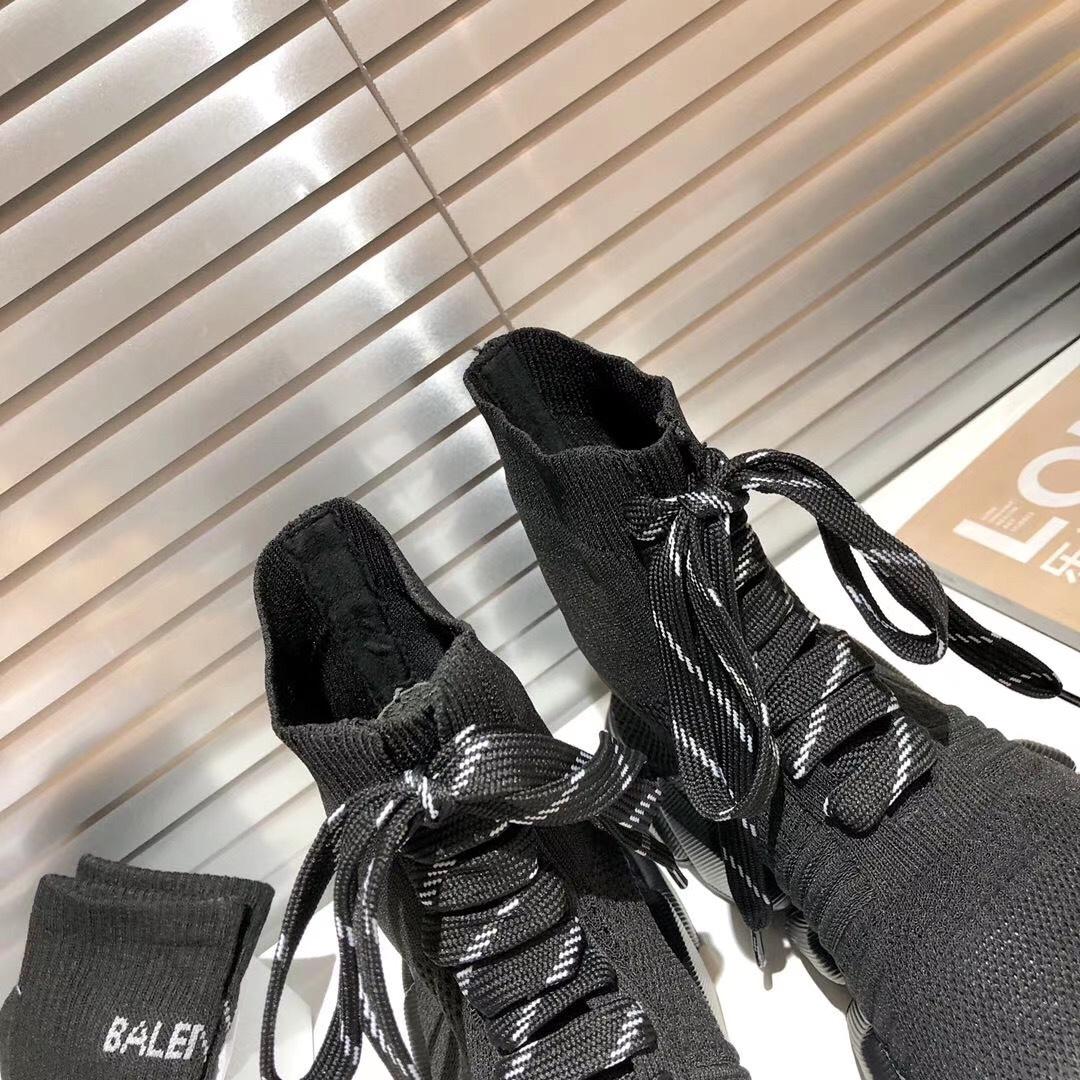 Balenciaga Speed 2.0 Lace-Up Sneaker In Black Recycled Knit - PerfectKickZ