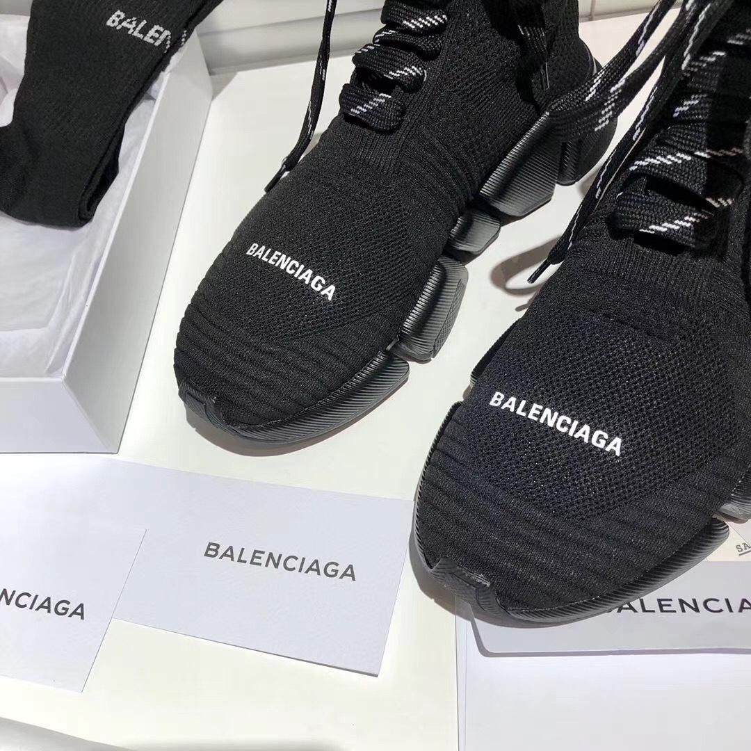 Balenciaga Speed 2.0 Lace-Up Sneaker In Black Recycled Knit - PerfectKickZ