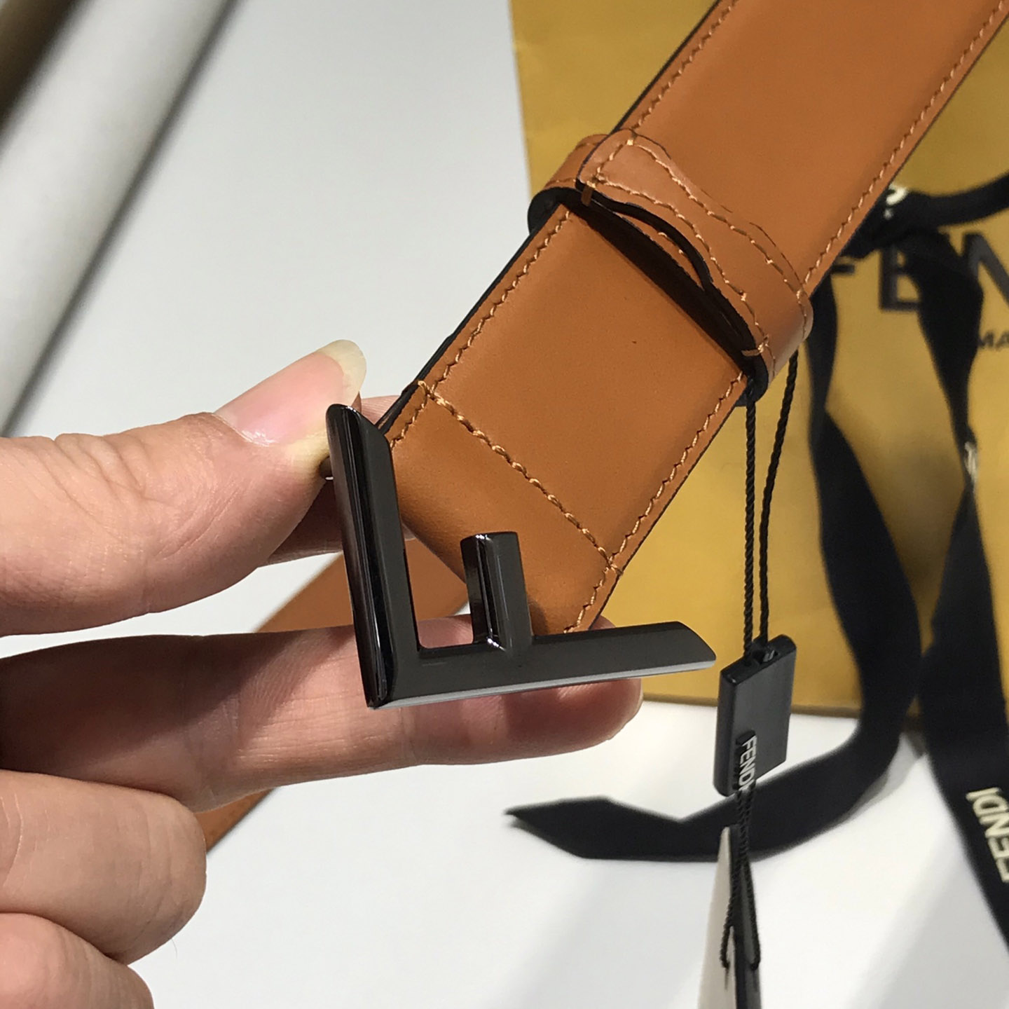 Fendi Brown Leather Belt - PerfectKickZ