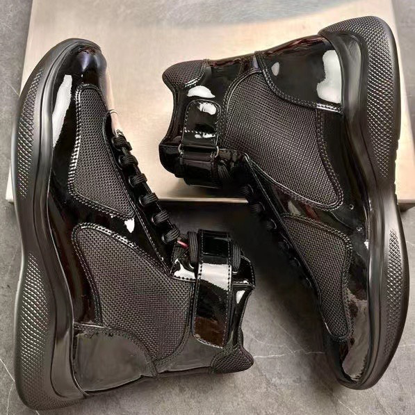 Prada America's Cup High 'Red Silver'Sneakers(upon uk size) - PerfectKickZ