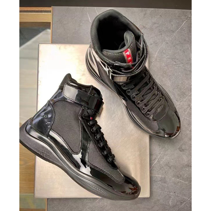 Prada America's Cup High 'Red Silver'Sneakers(upon uk size) - 