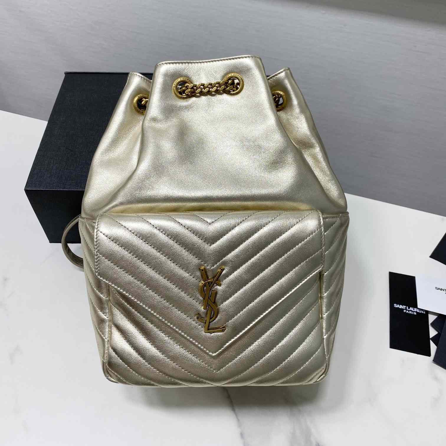 Saint Laurent Joe Drawstring Quilted Backpack(22-29-15cm) - PerfectKickZ
