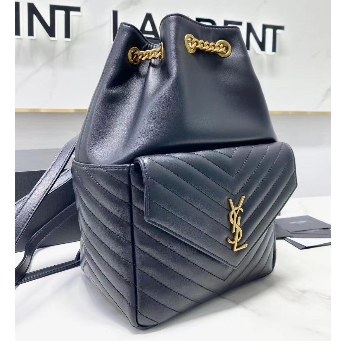 Saint Laurent Joe Drawstring Quilted Backpack(22-29-15cm) - PerfectKickZ