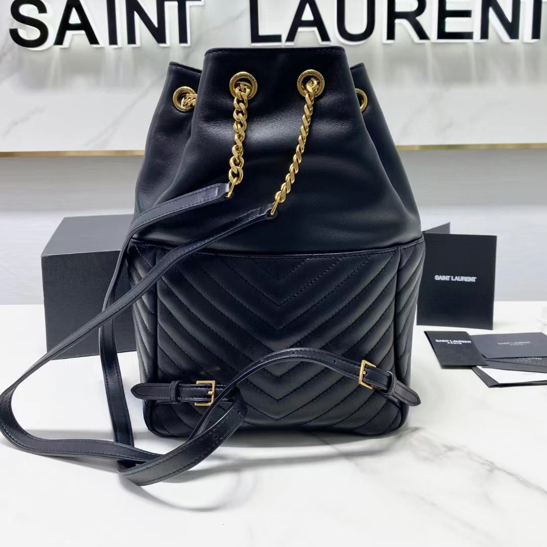 Saint Laurent Joe Drawstring Quilted Backpack(22-29-15cm) - PerfectKickZ