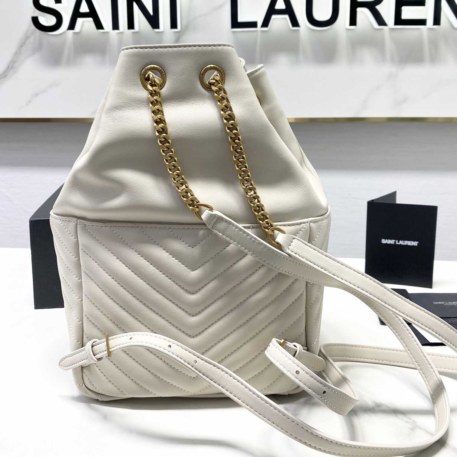 Saint Laurent Joe Drawstring Quilted Backpack(22-29-15cm) - PerfectKickZ