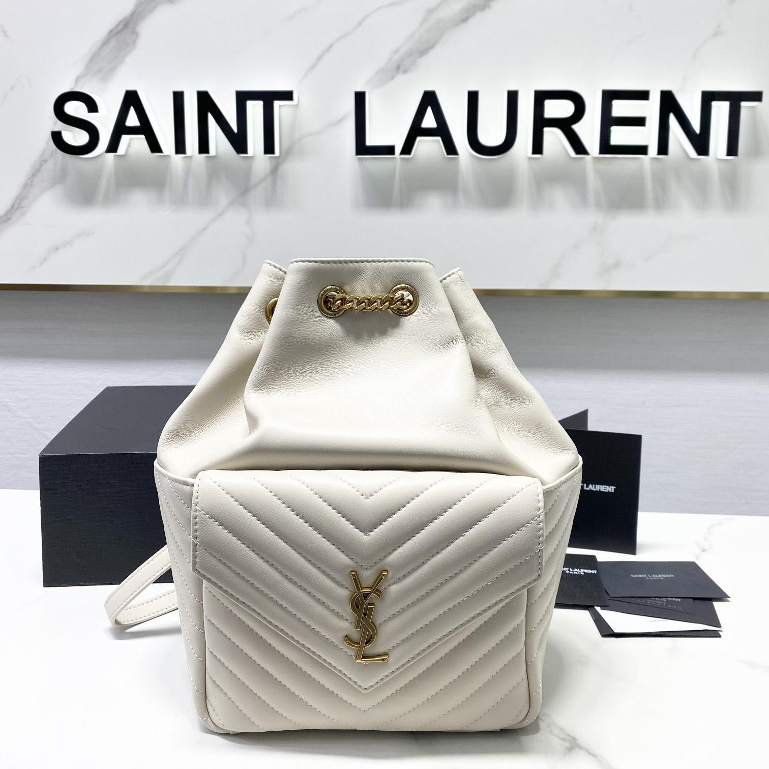 Saint Laurent Joe Drawstring Quilted Backpack(22-29-15cm) - PerfectKickZ