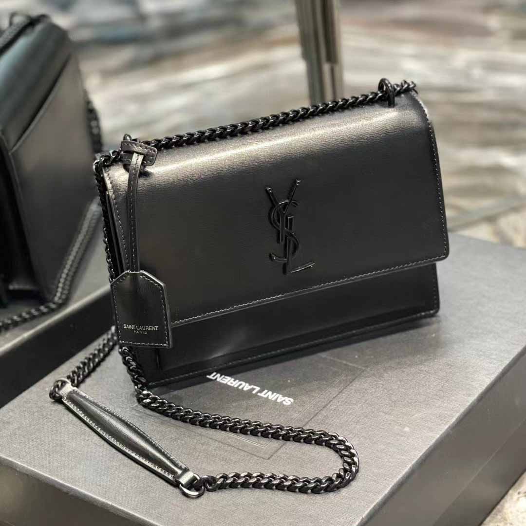 Saint Laurent Sunset Medium Chain Bag In Smooth Leather(22-8-16cm) - PerfectKickZ