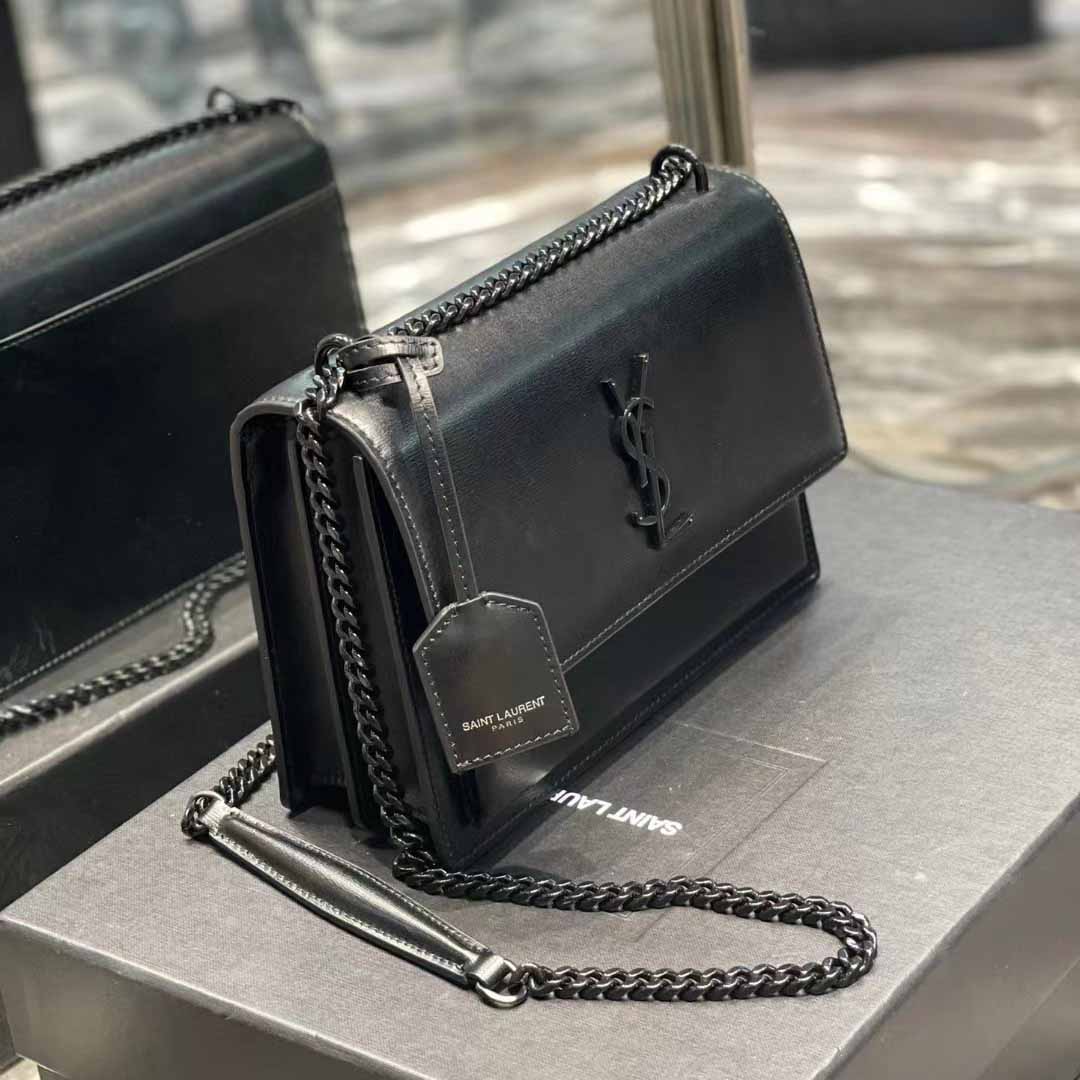 Saint Laurent Sunset Medium Chain Bag In Smooth Leather(22-8-16cm) - PerfectKickZ