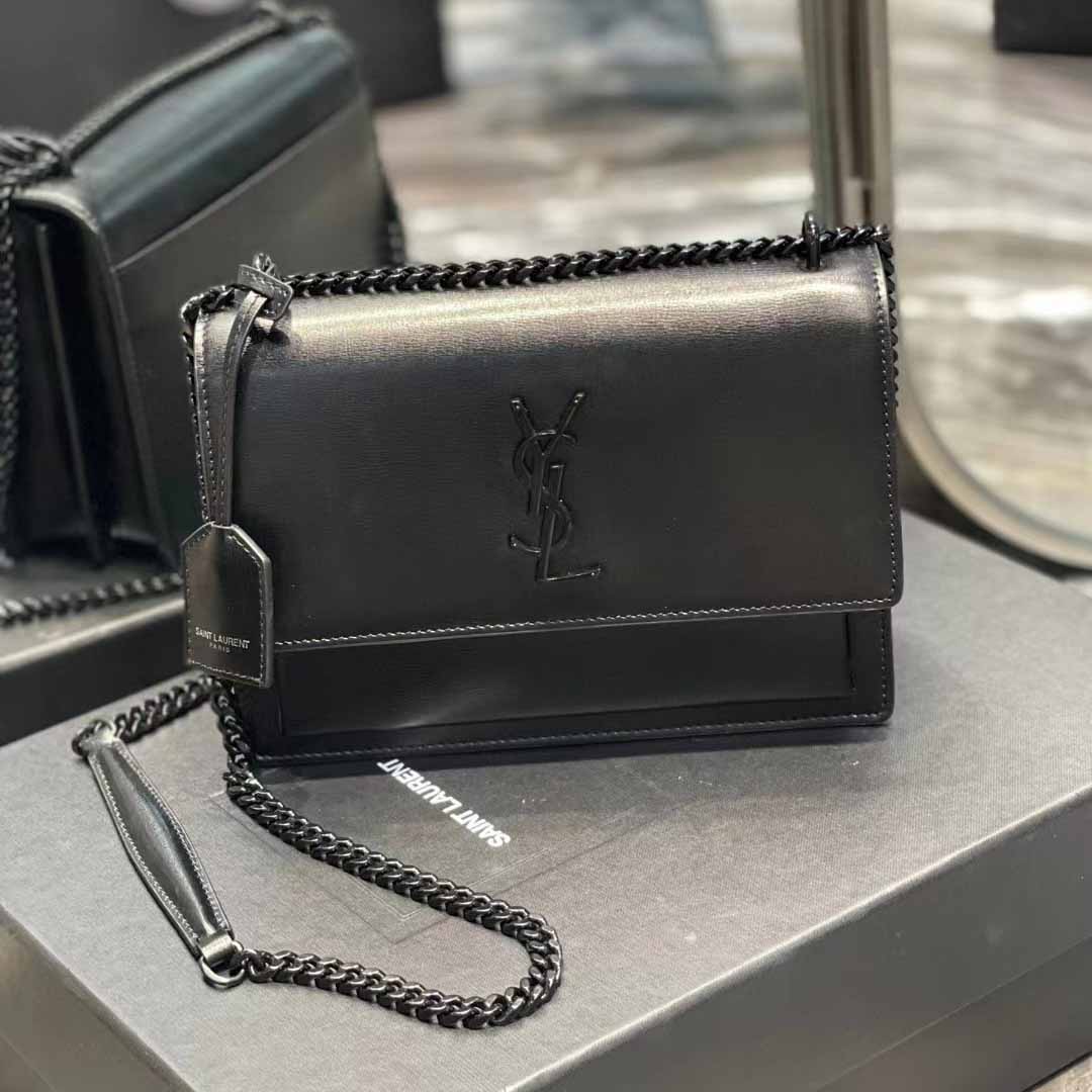 Saint Laurent Sunset Medium Chain Bag In Smooth Leather(22-8-16cm) - PerfectKickZ