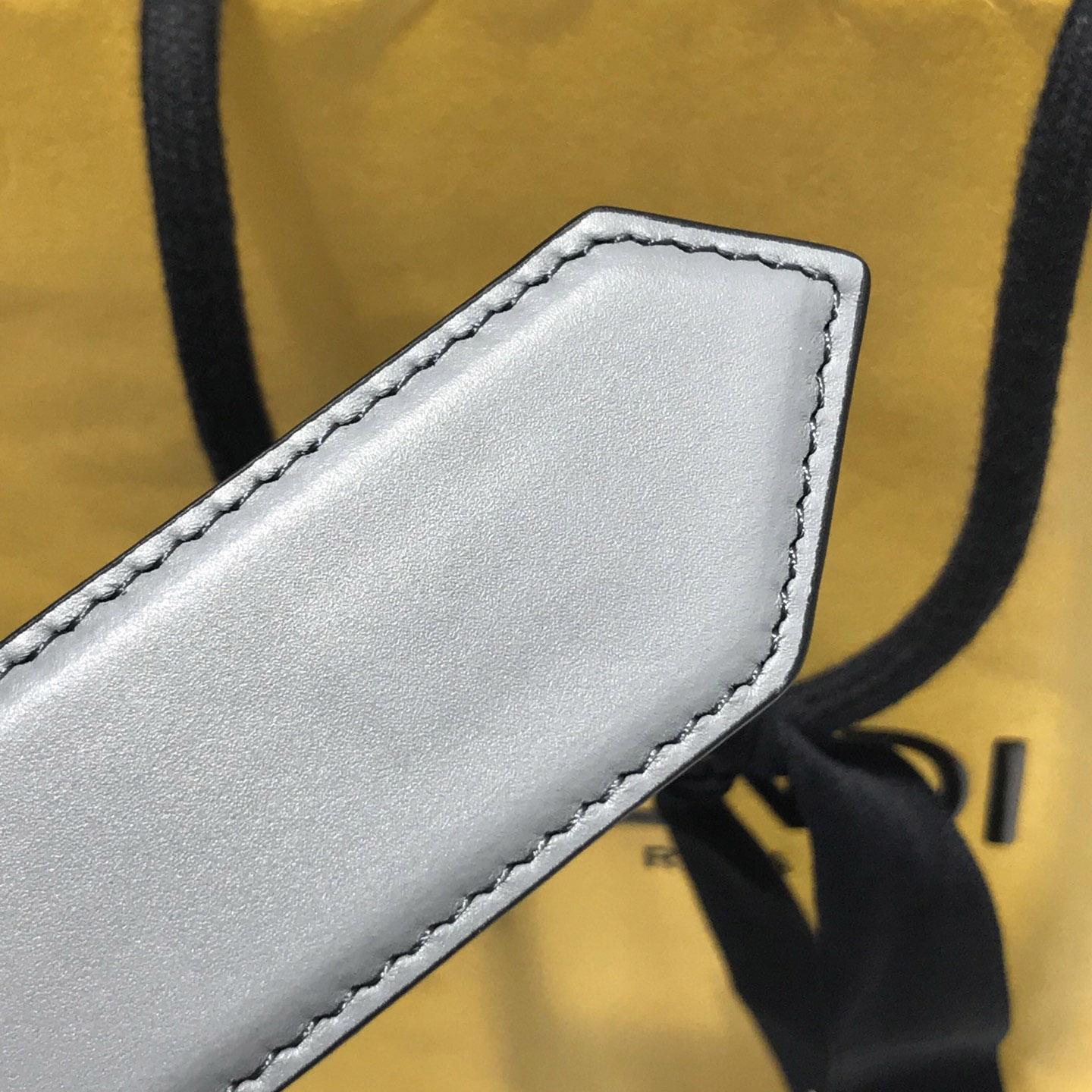 Fendi Pale Gray Leather Belt - PerfectKickZ