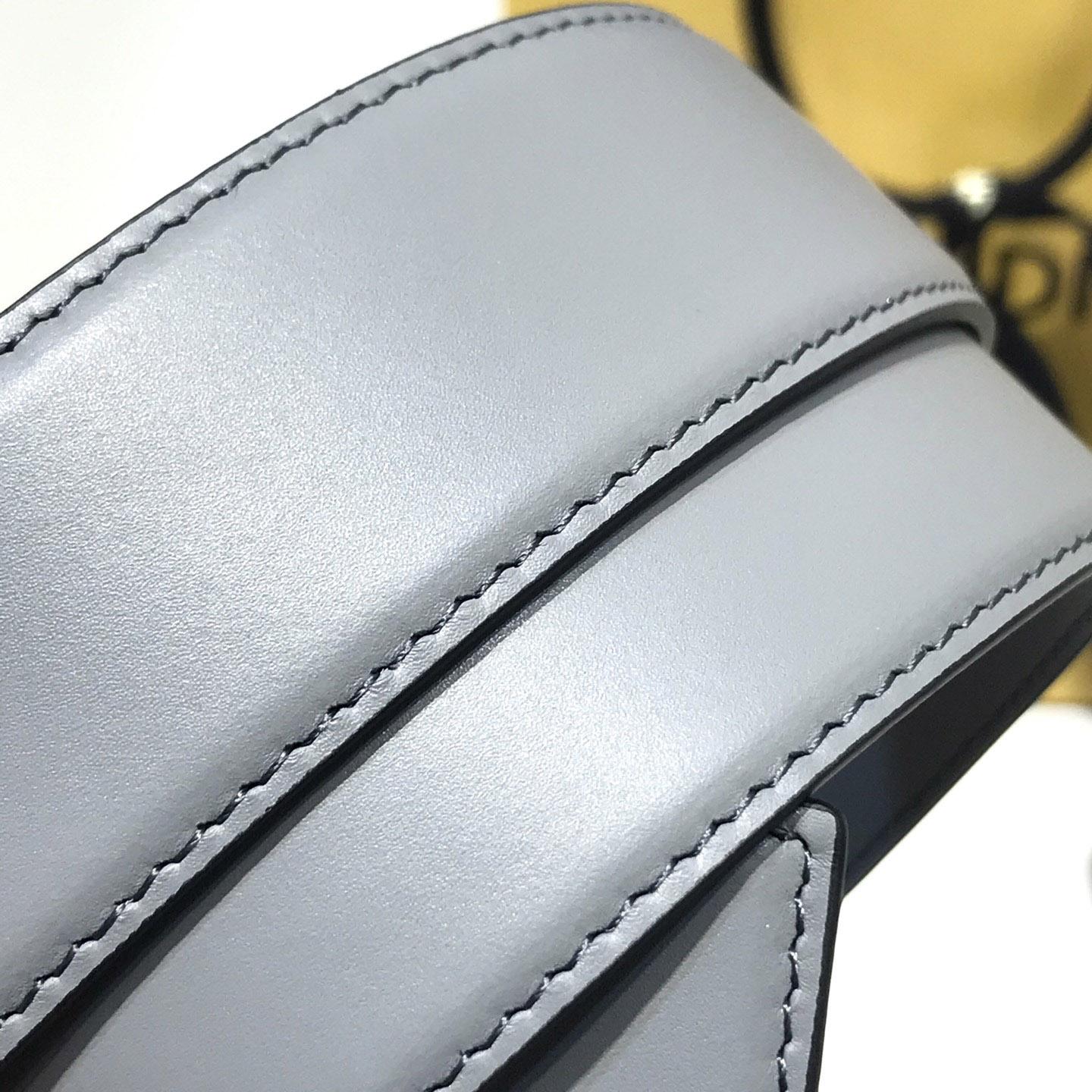 Fendi Pale Gray Leather Belt - PerfectKickZ