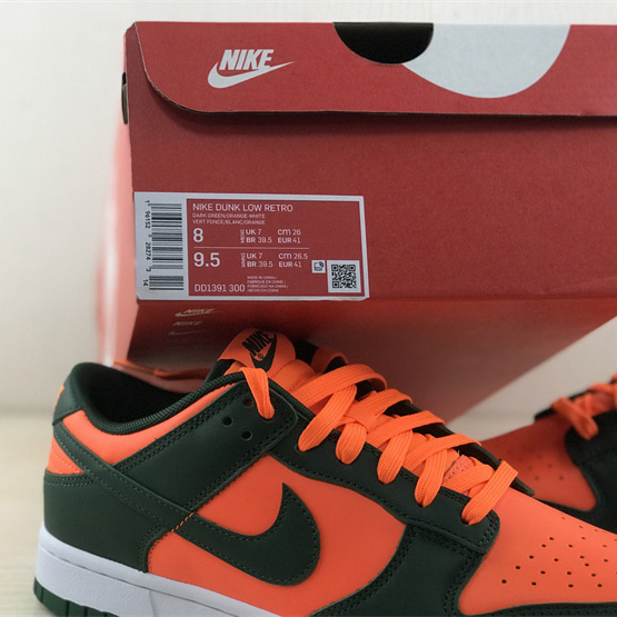 Nike Dunk Low “Miami Hurricanes” Sneaker   DD1391-300 - 