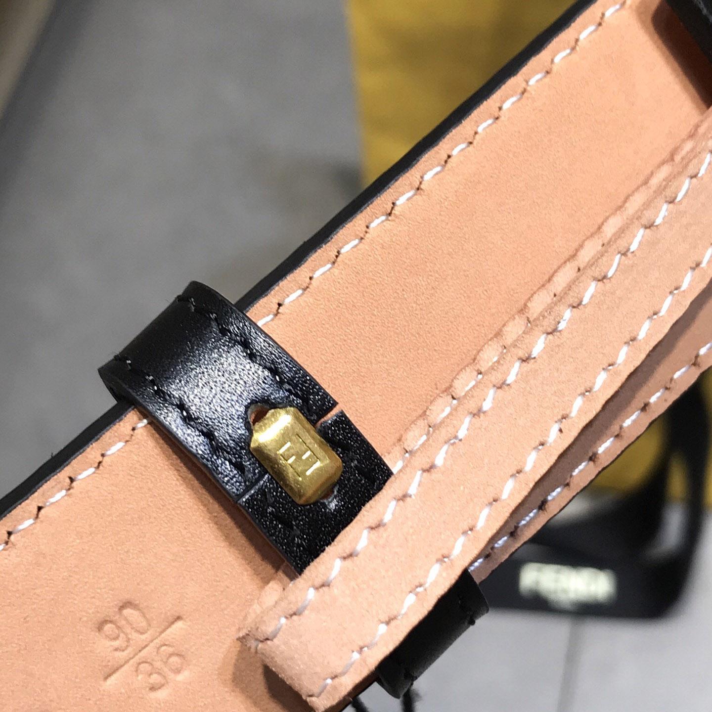 Fendi Black Leather Belt - PerfectKickZ