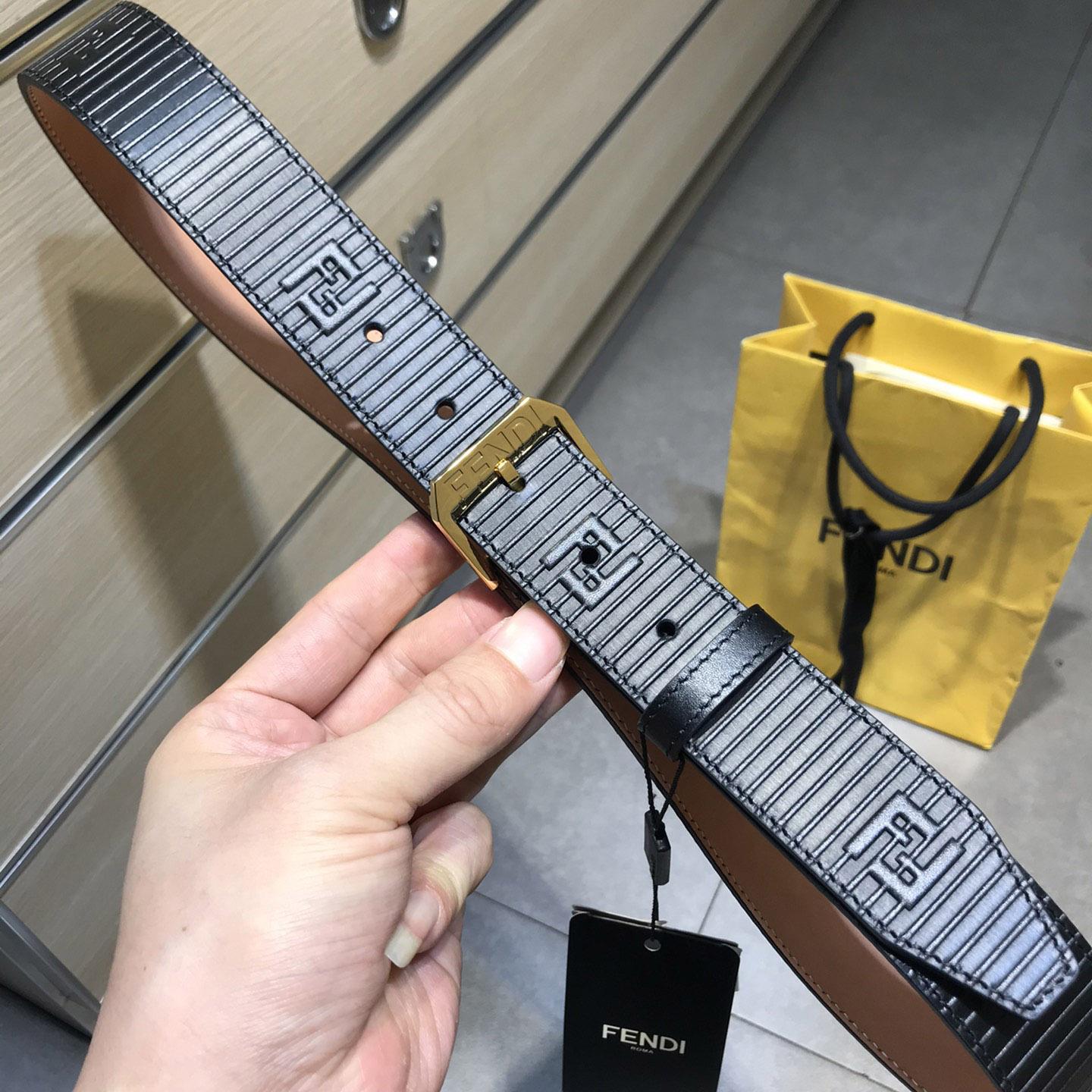 Fendi Black Leather Belt - PerfectKickZ