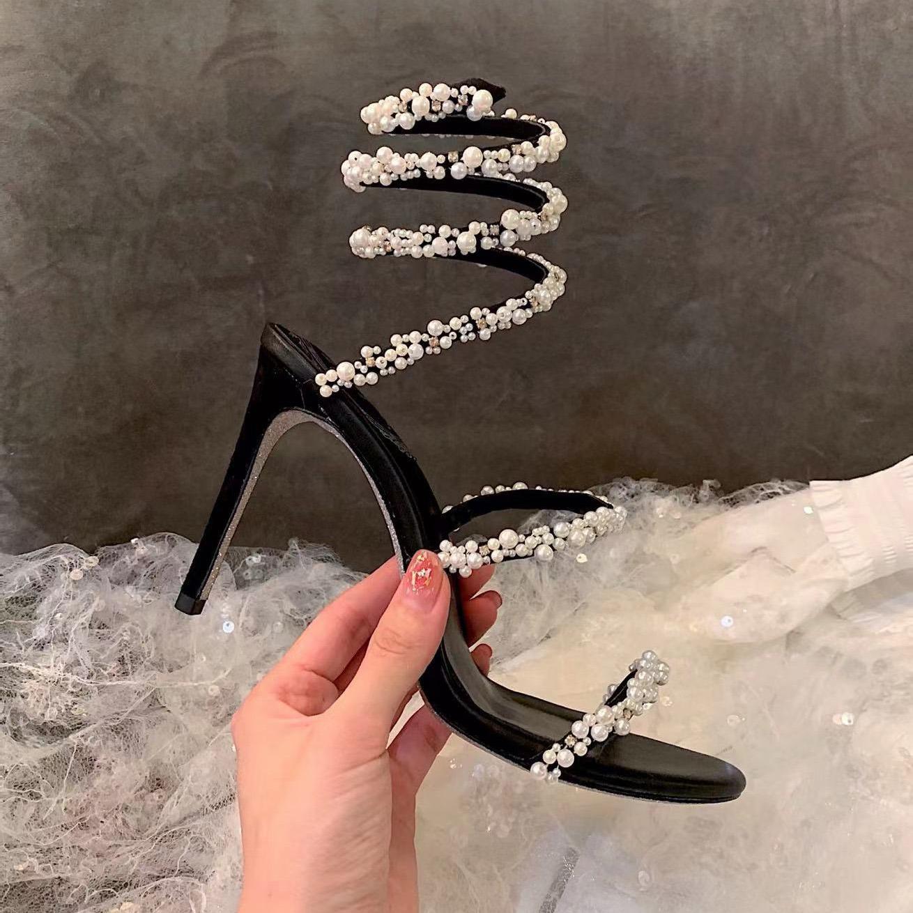 Rene Caovilla Stiletto Heel Sandals - PerfectKickZ