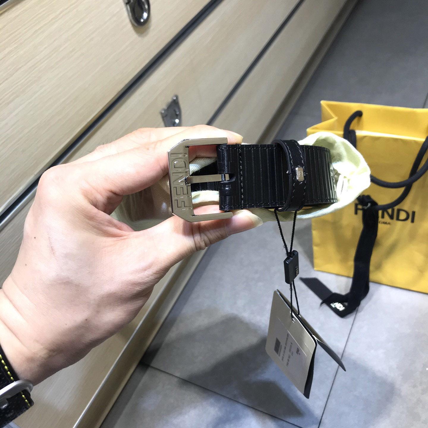 Fendi Black Leather Belt - PerfectKickZ