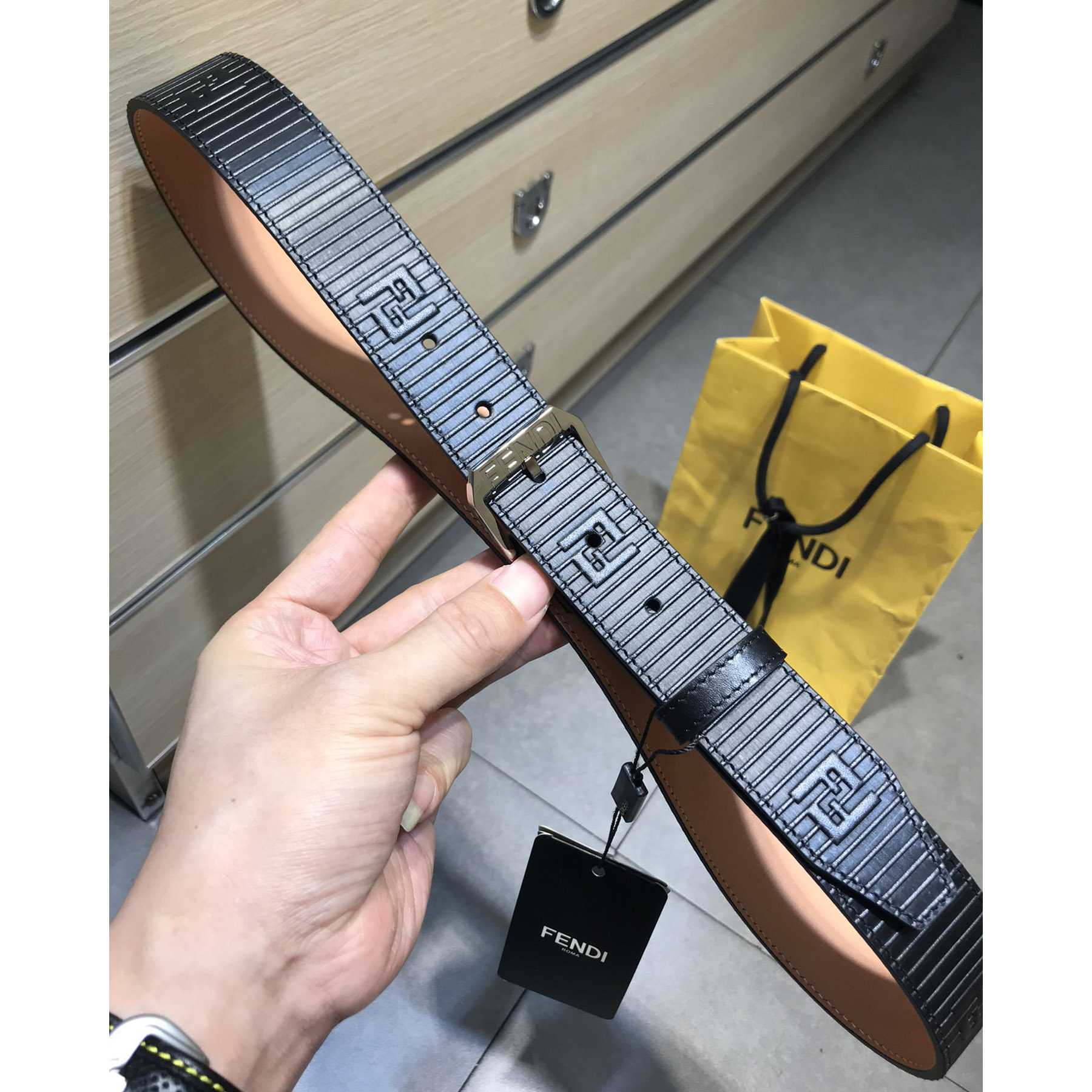 Fendi Black Leather Belt - PerfectKickZ