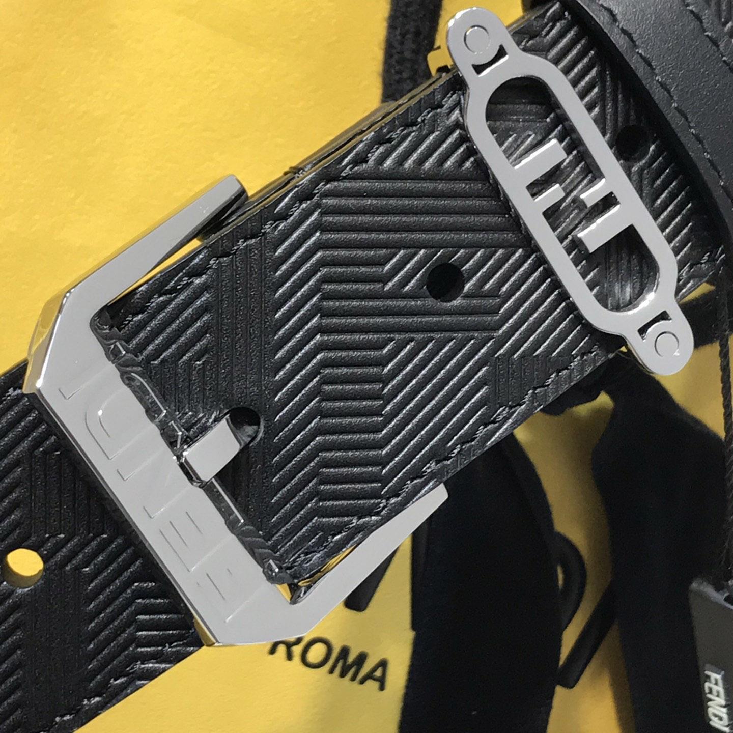 Fendi Edge Black Leather Belt - PerfectKickZ