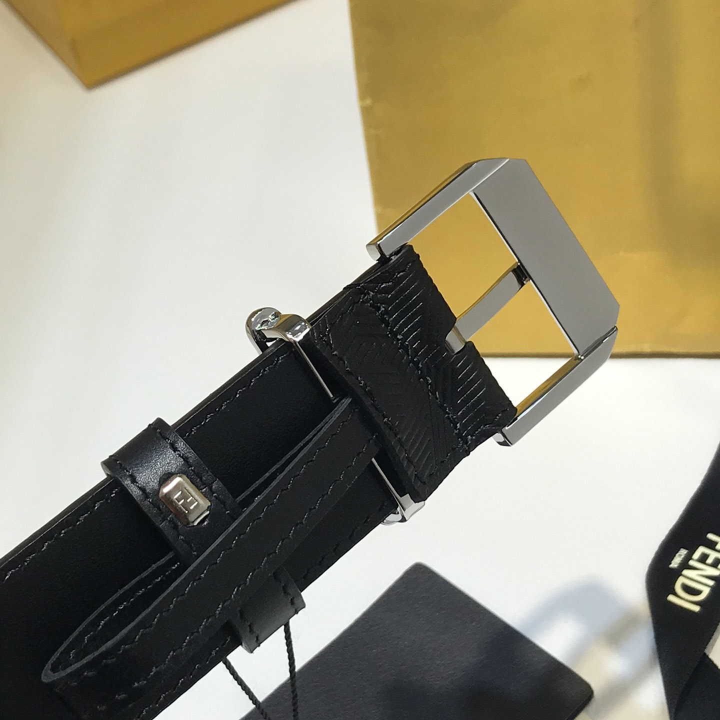 Fendi Edge Black Leather Belt - PerfectKickZ