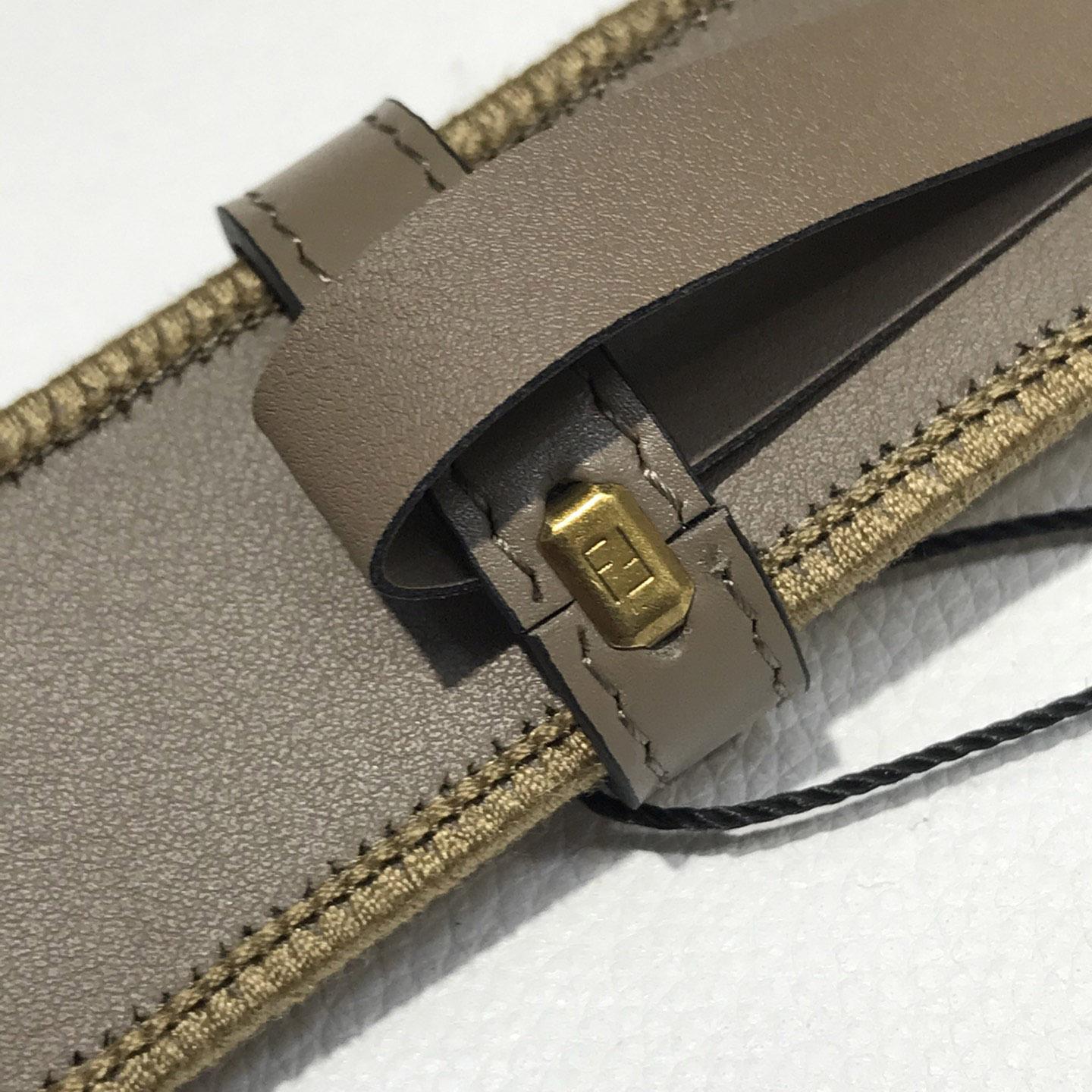 Fendi Dove Gray FF Jacquard Fabric Belt - PerfectKickZ