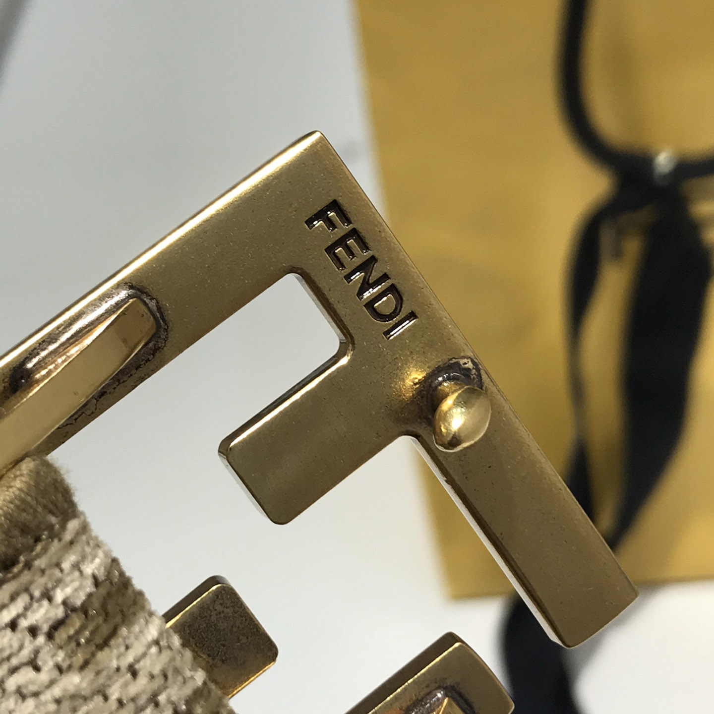 Fendi Dove Gray FF Jacquard Fabric Belt - PerfectKickZ