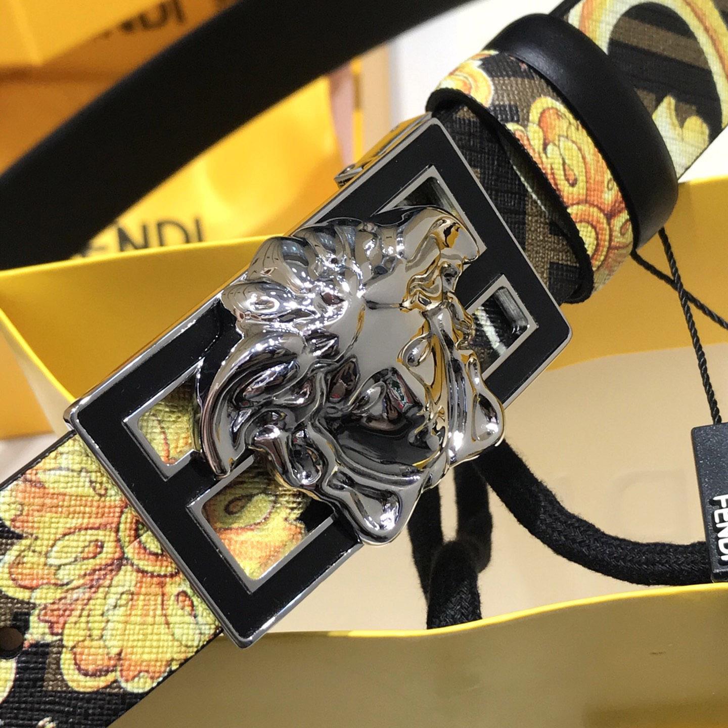 Versace Fendace Baroque Reversible Belt - PerfectKickZ