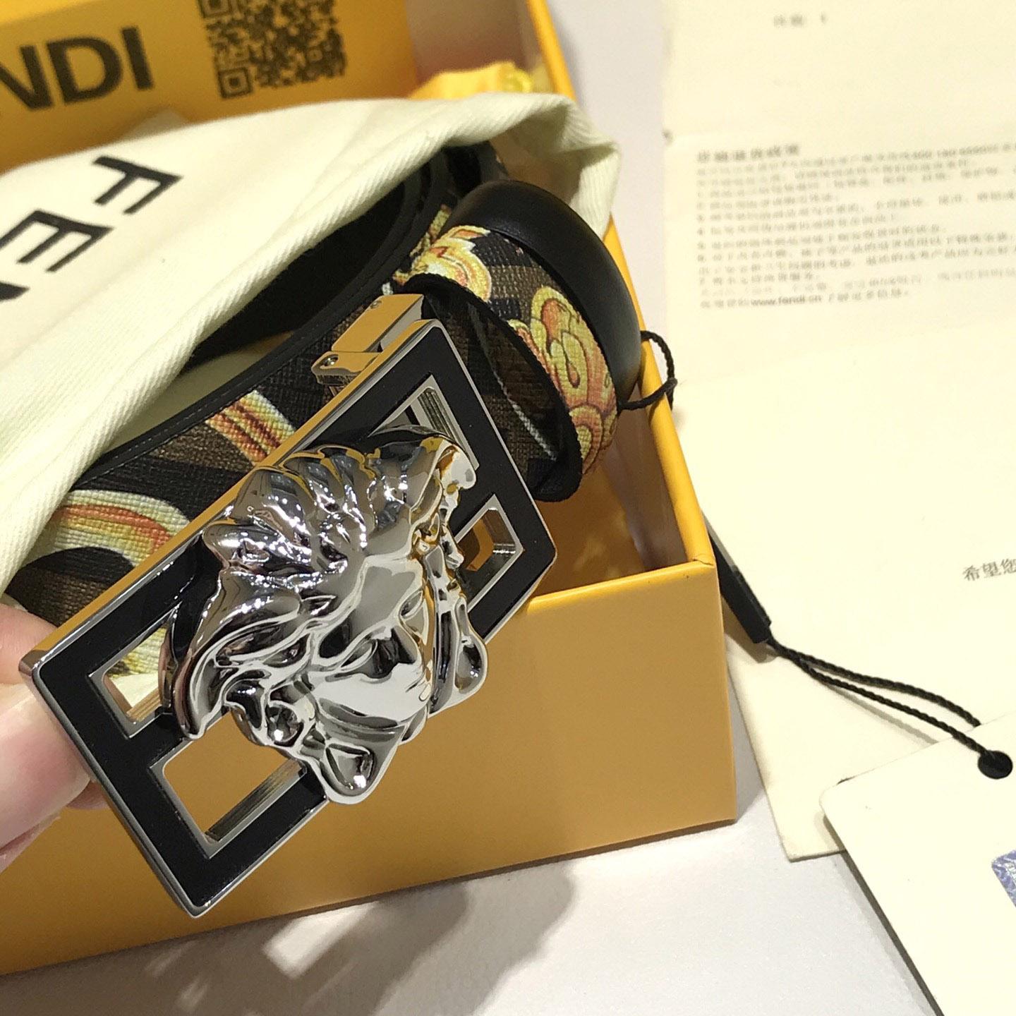 Versace Fendace Baroque Reversible Belt - PerfectKickZ