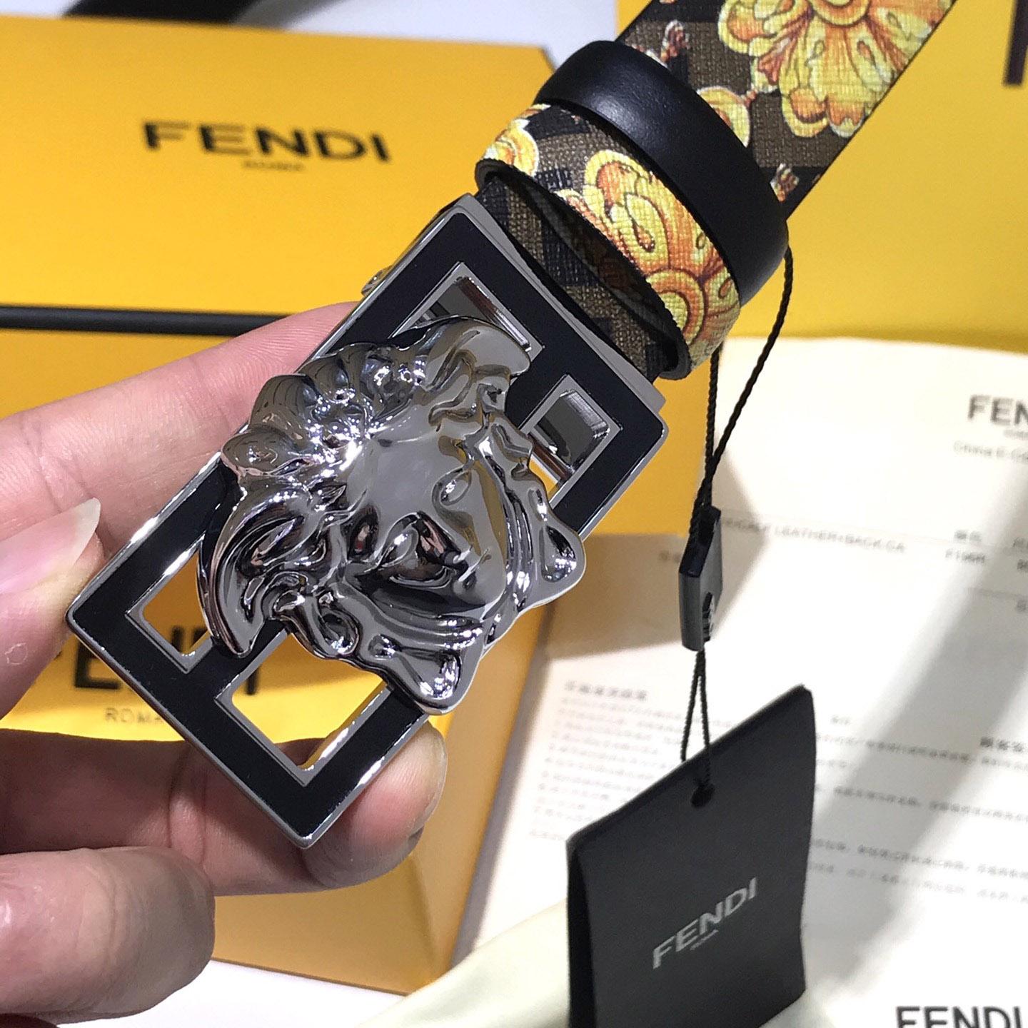 Versace Fendace Baroque Reversible Belt - PerfectKickZ