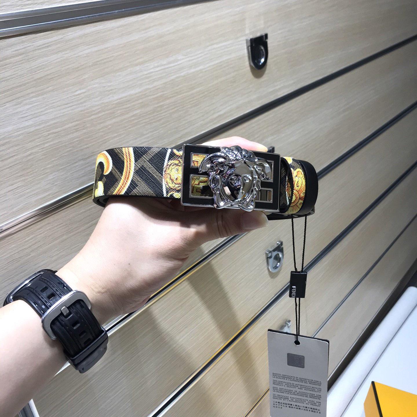 Versace Fendace Baroque Reversible Belt - PerfectKickZ