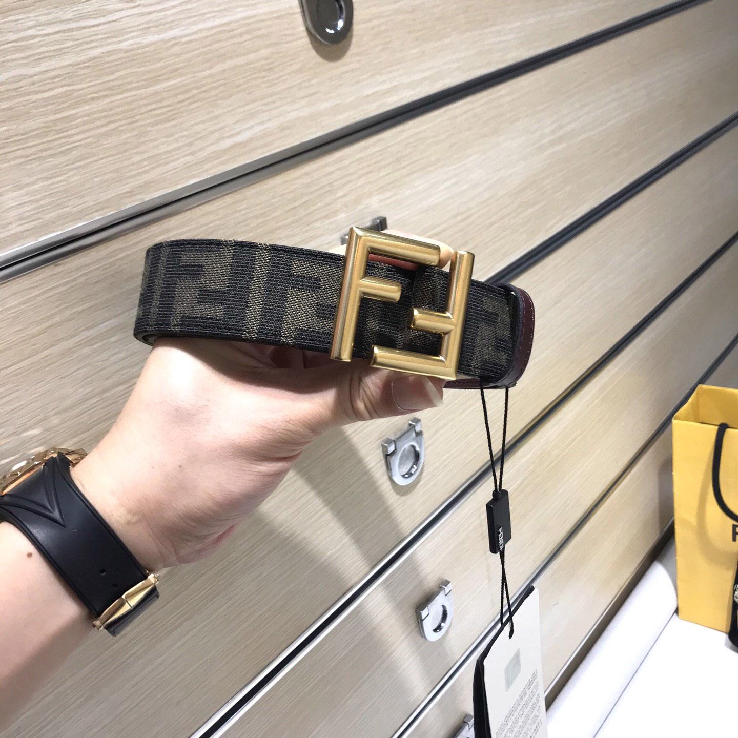 Fendi Brown Fabric Belt - PerfectKickZ