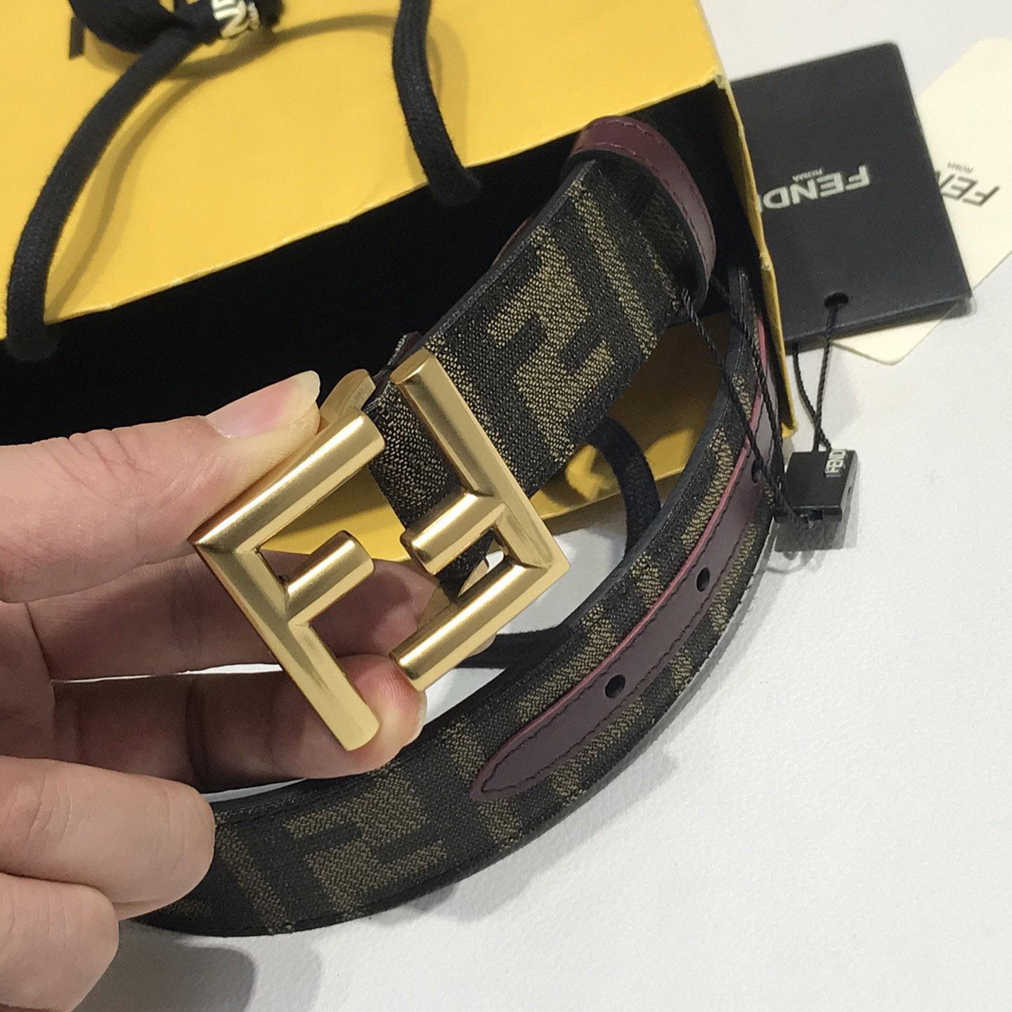 Fendi Brown Fabric Belt - PerfectKickZ