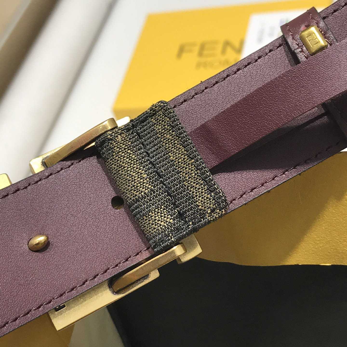 Fendi Brown Fabric Belt - PerfectKickZ