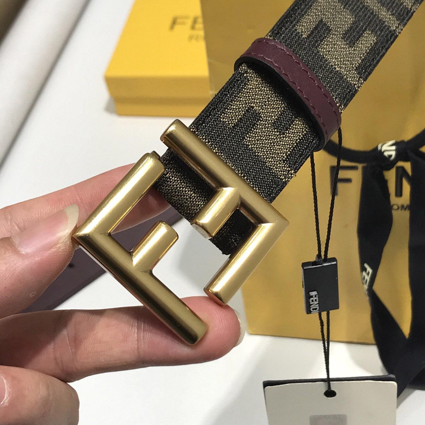 Fendi Brown Fabric Belt - PerfectKickZ