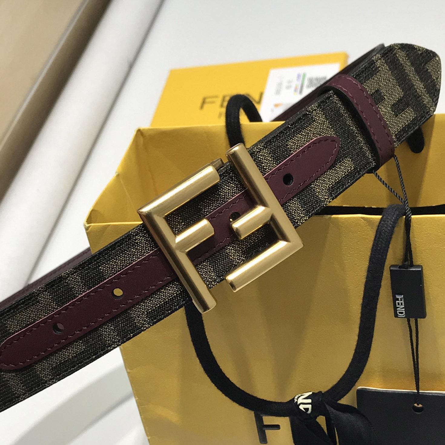 Fendi Brown Fabric Belt - PerfectKickZ