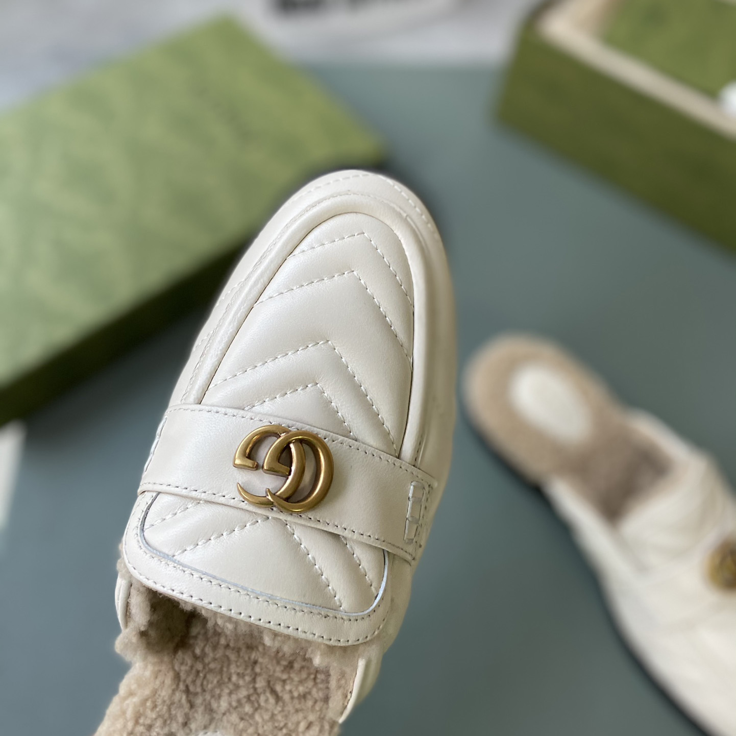 Gucci Women's Double G Slippers - PerfectKickZ